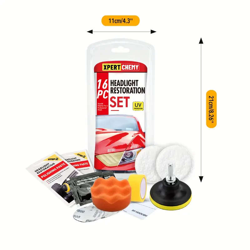 1set Auto Restore and Protect Headlight Restoration Kit Use On Plastic Lenses Headlights Taillights