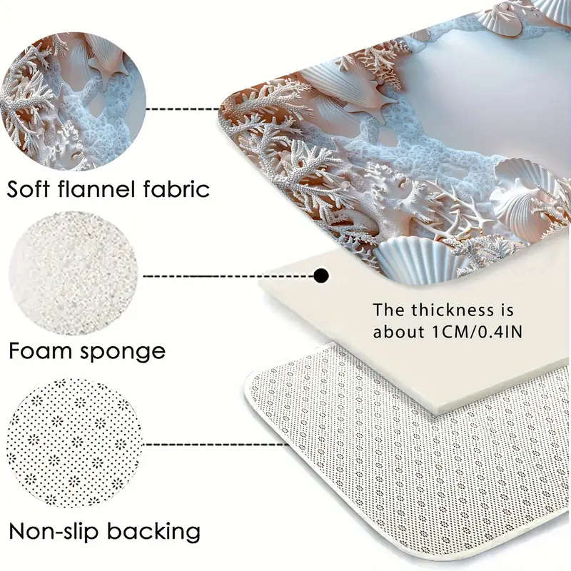 3 Piece Ocean Coast Bath Mat Set