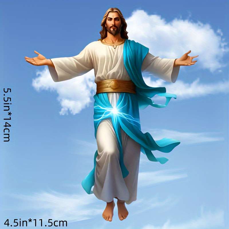1pc   13.97cmx11.43cm Jesus Christian Themed Stickers