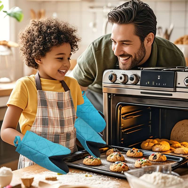 1pc Multi-Ply Silicone Kitchen Mitts Heat Resistant Cooking Baking Gloves for Thanksgiving