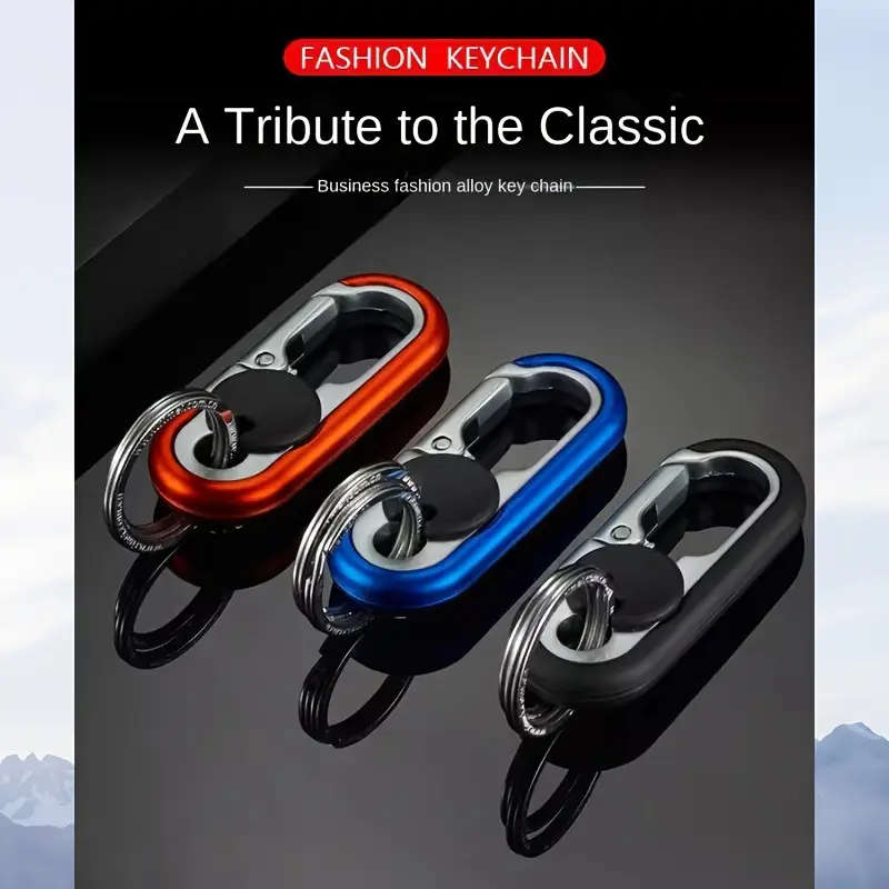 Men's Fashion Black Metal Alloy Car Keychain