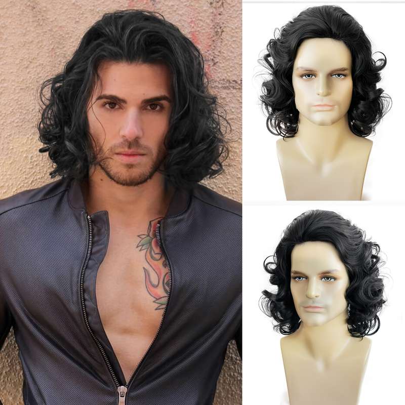 1Pc Black 40.64cm Fashion Design Wig