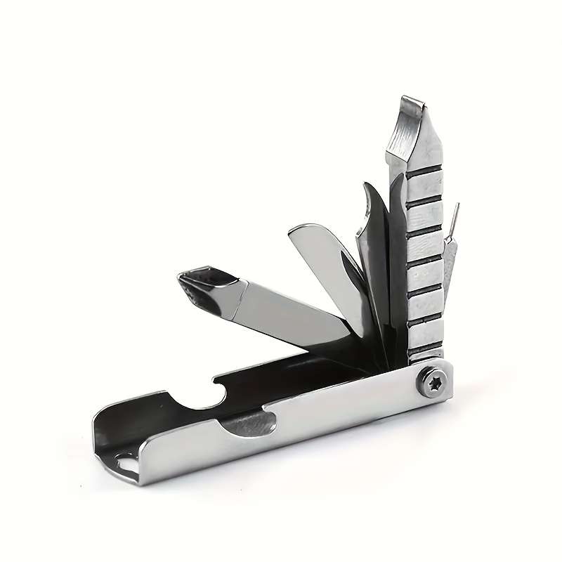 1pc 11-in-1 Multifunctional Portable Folding Tool Stainless Steel Pocket Tool with S