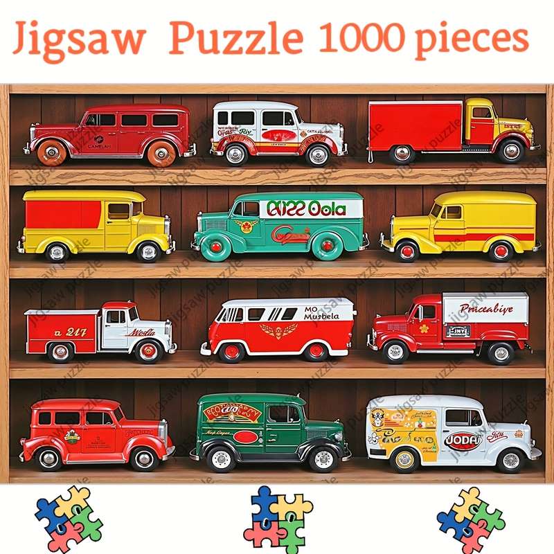 1000pcs Vintage Car Jigsaw Puzzle Family Fun DIY Art Decor High-Quality Paper Edu