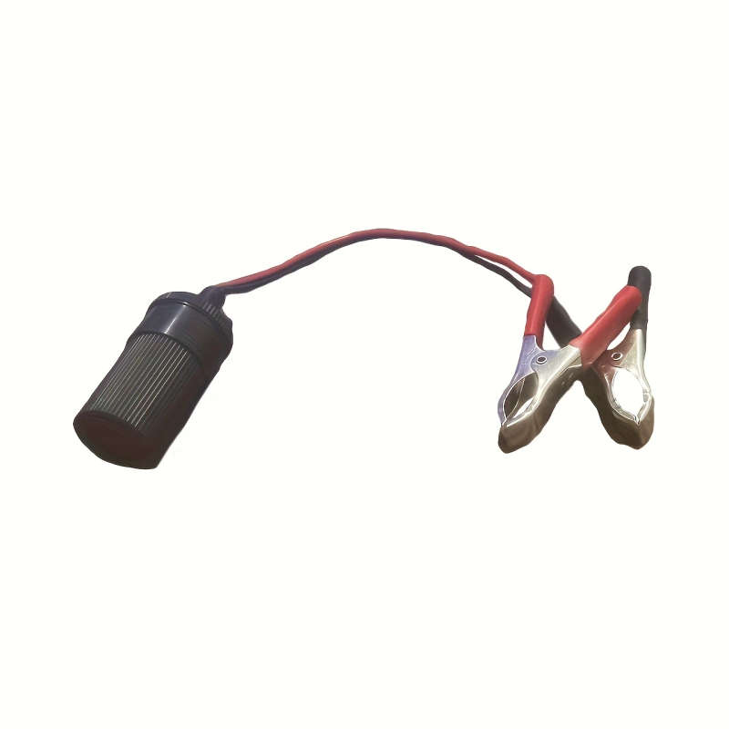 1Pc 12V Power Car Cir Lighter Female To Alligator Clip Extension Connector To Terminal Clip On Batte