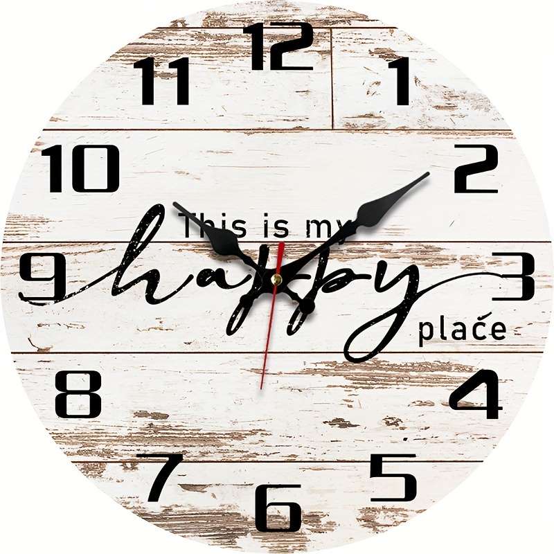 1pc Vintage Wooden Grain Creative Fashion Wall Clock Silent Quartz Round Wood Clock for Bedroo