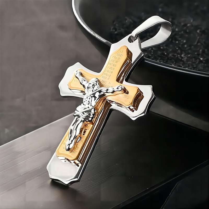1 Piece Golden Jesus Theme Pendant