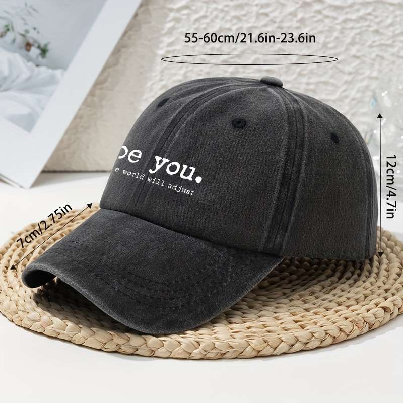 1pc Women'S Baseball Cap Vintage Soft Top Breathable Adjustable Fitted Polyester with Be You W