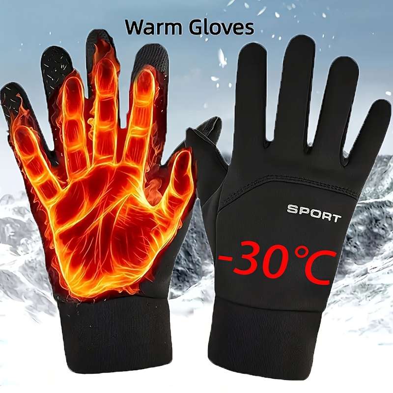 1 Pair Black Size L Outdoor Sports Gloves