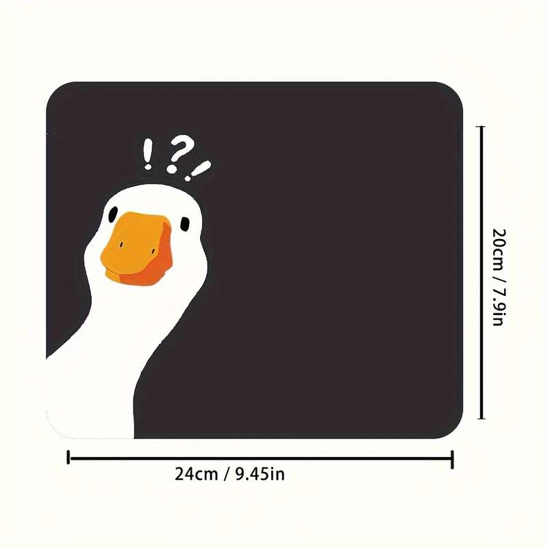 1pc Fun Duck Design Mouse Pad Non-Slip Stitched Edge Desk Mat for Office Home Perfe