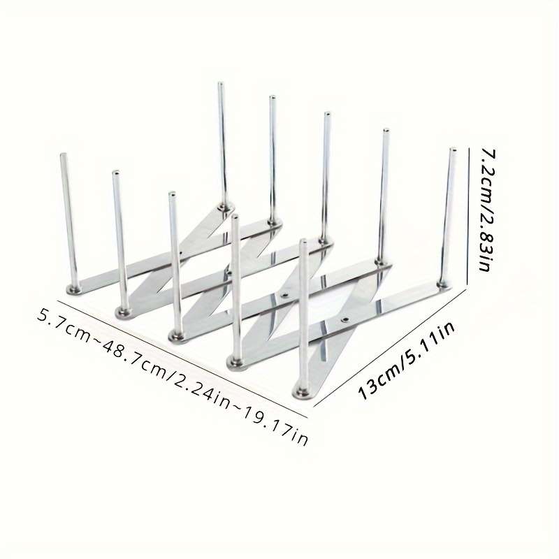 1pc Telescopic Multifunctional Storage Rack Stainless Steel Bowl And Dish Rack Storage Draining Rac
