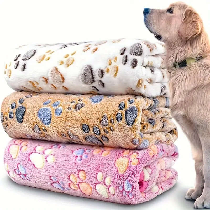3pcs Pet Blankets for Dogs Cats Soft Polyester Fiber Machine Washable Stain-Resistant