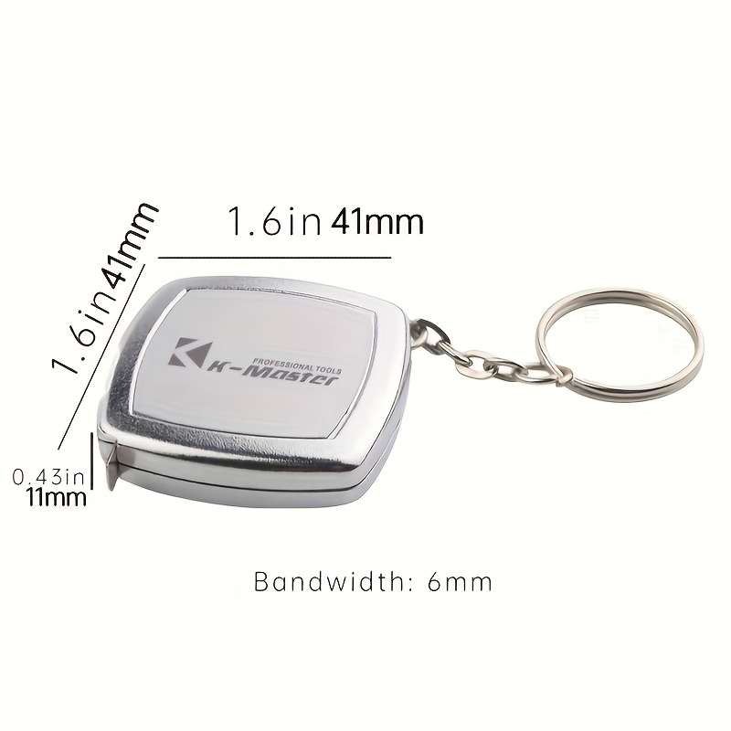 1pc Mini Tape Measure Keychain 200.0 cm PVC Compact Pocket Tool 0.01 Accuracy Precision Port