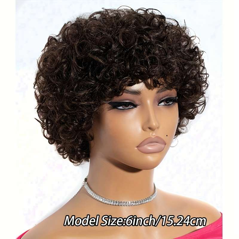1Pc Black 15.24cm Fashion Design Wig