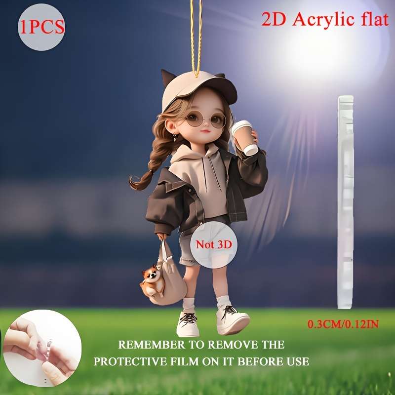1pc 2D Flat  One piece of  acrylic material fashionable style cool for Man and woman theme
