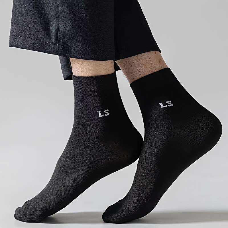 5 Pairs Black One Size High Elastic Socks