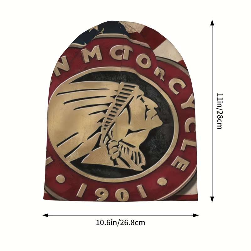 1pc Indian Motorcycle Beanie Hat Soft Thin Bonnet Hats For Men And Women Ideal Choice For Sport