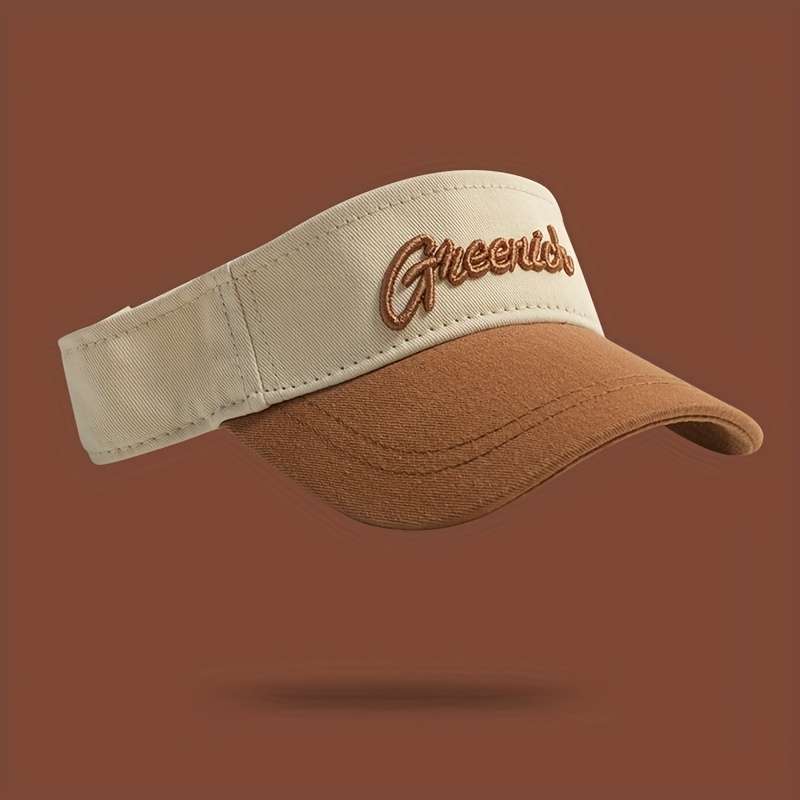 1pc Women's Embroidered Sun Visor Hat Polyester Fantasy Themed Non-Stretch Stripe Craftsmanship