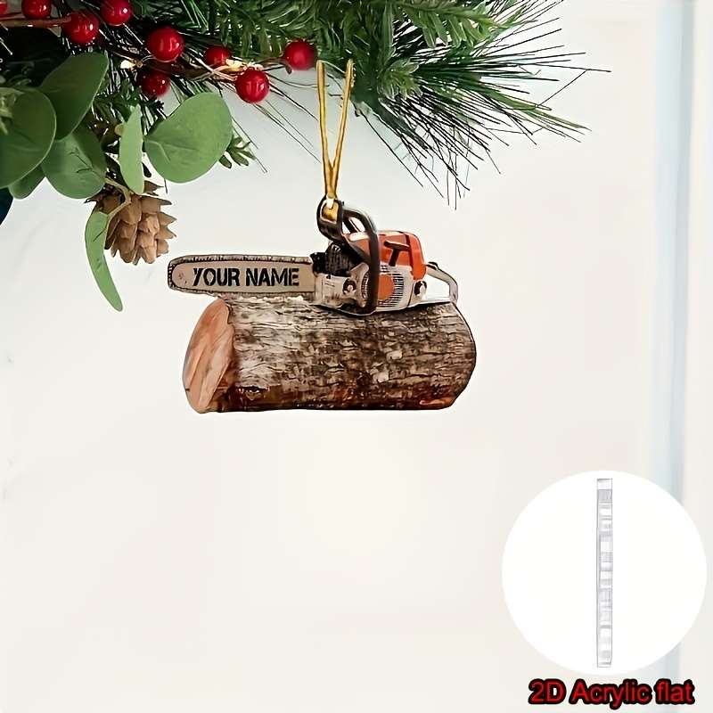 1pc 2D Flat  Car ornaments Bold Design Acrylic Chainsaw Ornament- Car Rearview Mirror Hanging