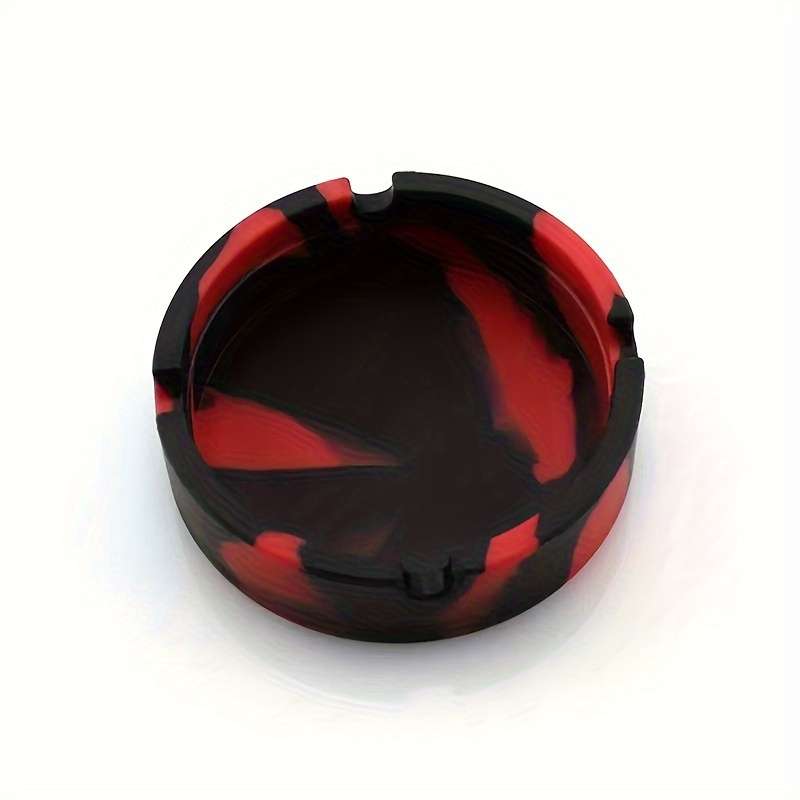 5-Piece Set Classic Camouflage Portable Silicone Ashtrays Round Non-Electric Durable Home A
