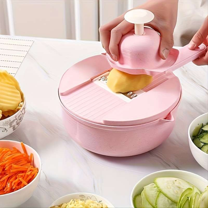 1pc Commercial Grade Stainless Steel 9pcs Set of Vegetable Shredders and Slicers Multifunctional V