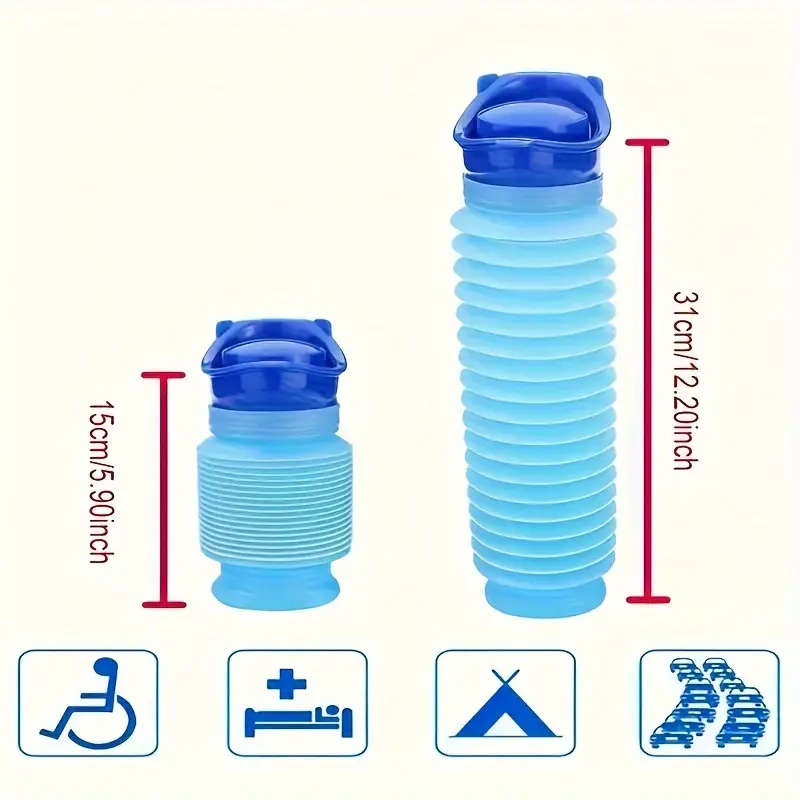 1pc Portable Collapsible Silicone Urinal Reusable Outdoor Emergency Pee Bottle for Men Women Kids