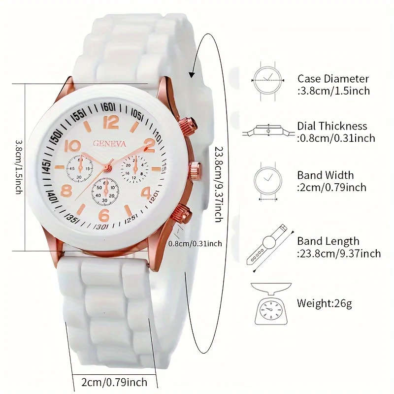 5pcs set One Quartz Women's Watch Four Pieces of Jewelry Does Not Include Watch Box Color sent rando