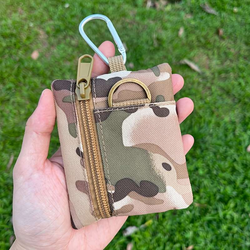 1pc Mini Coin Purse Key Pouch Casual Style Nylon Zipper Sports Storage Bag Polyester Material Sm
