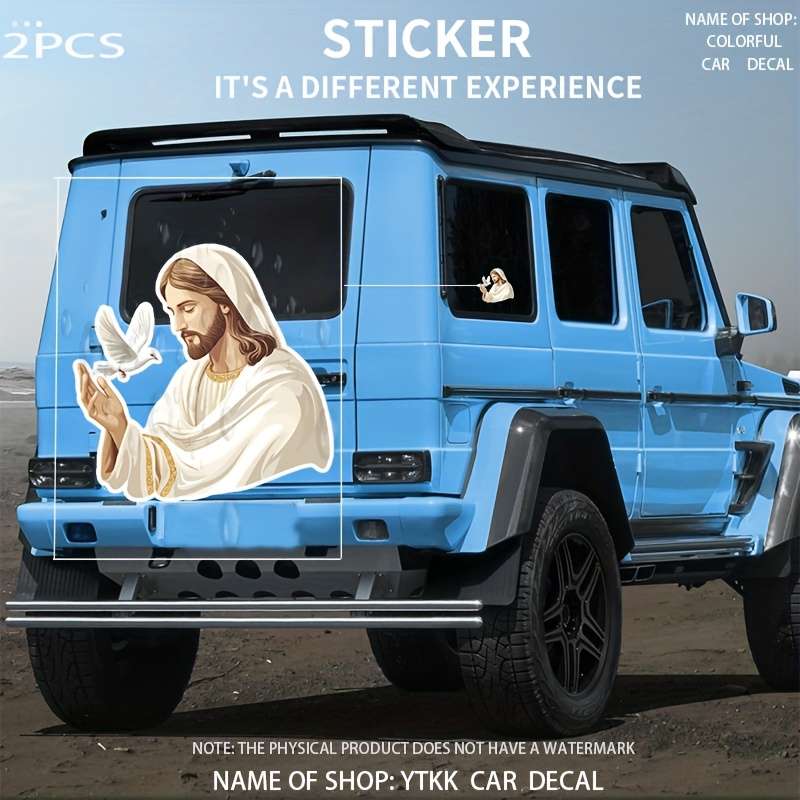 2pcs Jesus Christian Themed Stickers