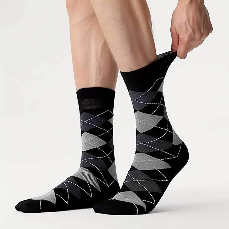 5 Pairs Khaki One Size High Elastic Socks