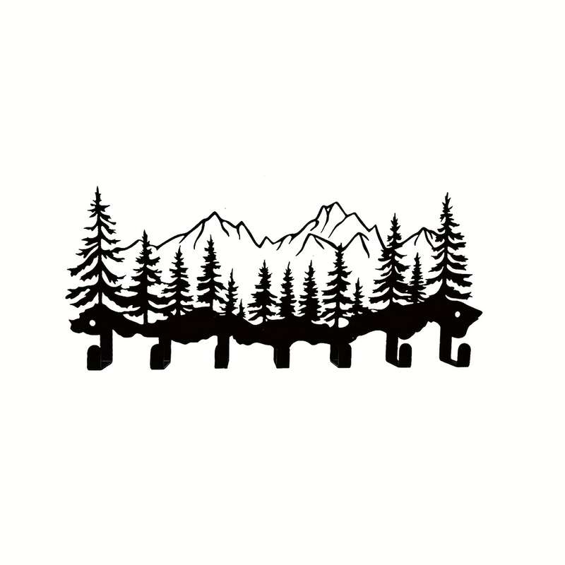 A Metal Forest-Themed Hook for Hanging Clothes And Keys Featuring Creative Ironwork Design Suitabl