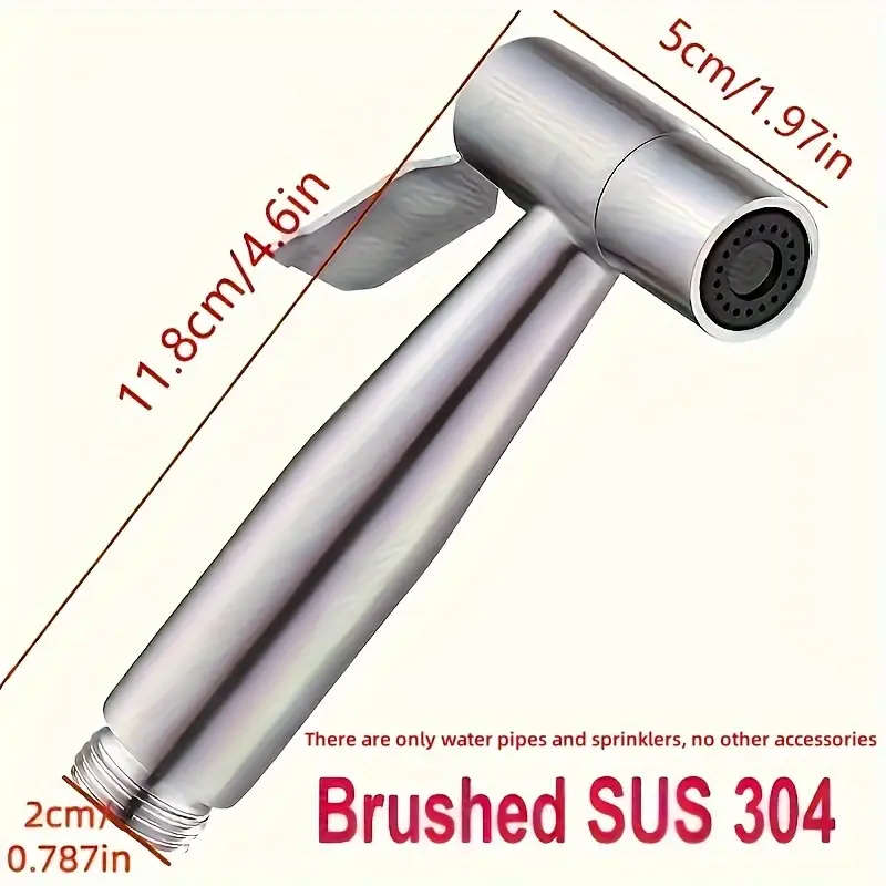 1pc Handheld Bidet Sprayer Set 304 Stainless Steel Spray Gun Shower Toilet Bidet Faucet Sprayer with