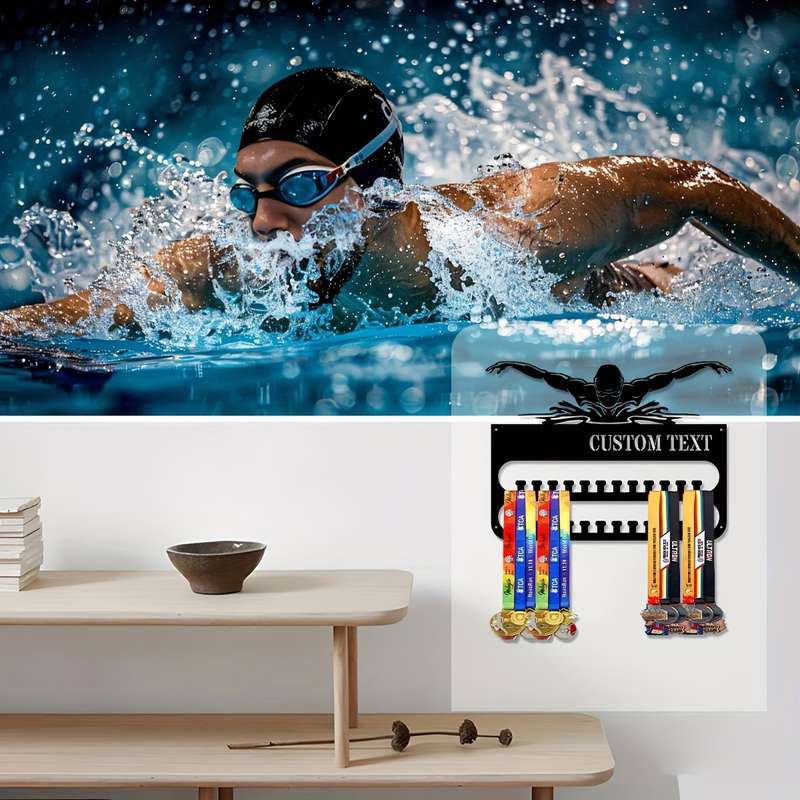 1pc Custom Butterfly Swimming Metal Medal Hangers Personalized Swimming Sports Metal Medal Displays