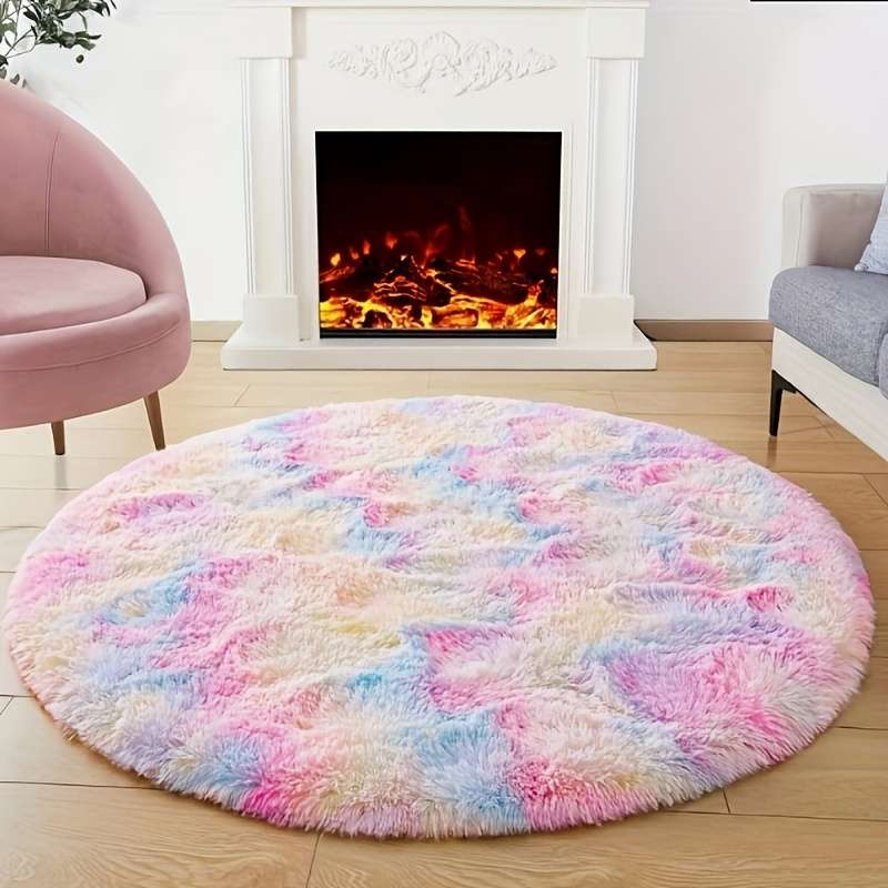 1Pc Iridescent Rainbow Color 79.98x79.98cm Floor Mat