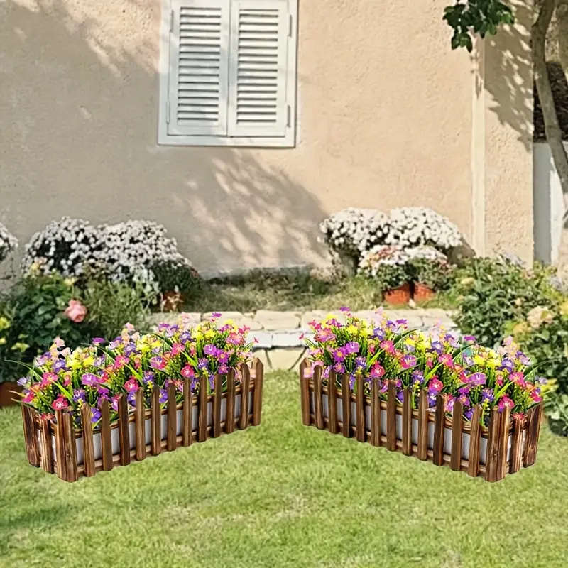 1pc Artificial Flower Plastic Fence Planter