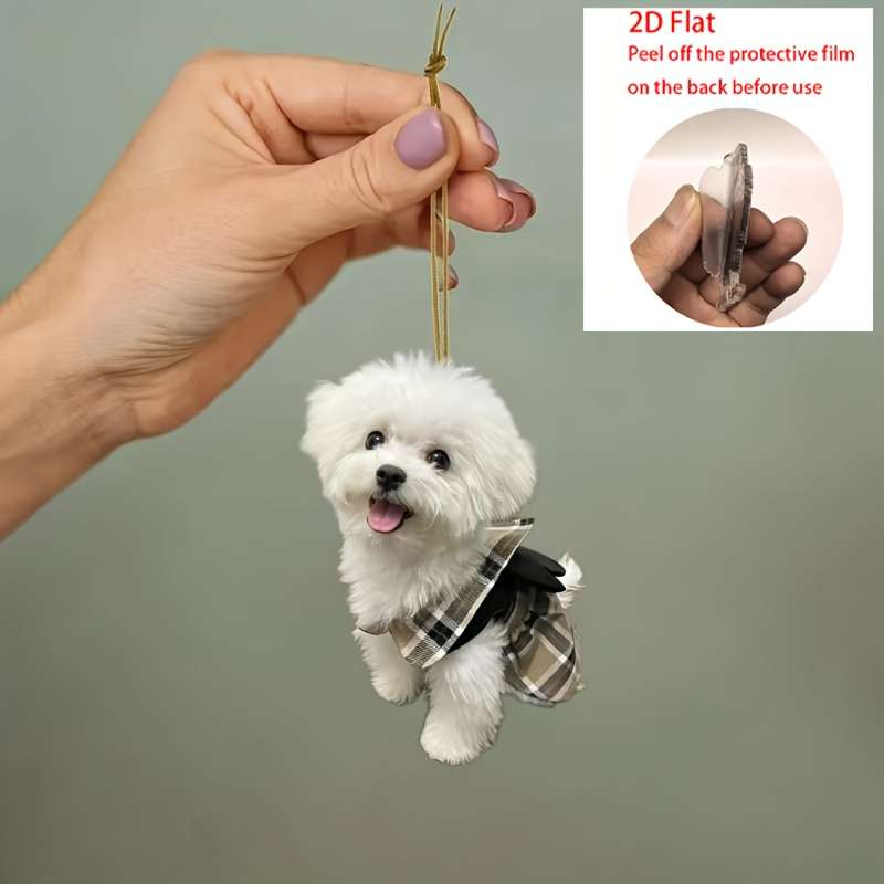 1pc 2D Flat    8cm 3.14in Cute Acrylic Pendant Car Rearview Mirror Pendant Backpack Pen
