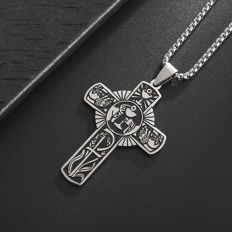 1 Piece Silvery Jesus Theme Pendant