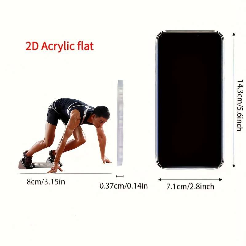 1pc 2D Flat  Durable Acrylic Running Athlete Keychain  Men'S Track and Field Design Perfect fo
