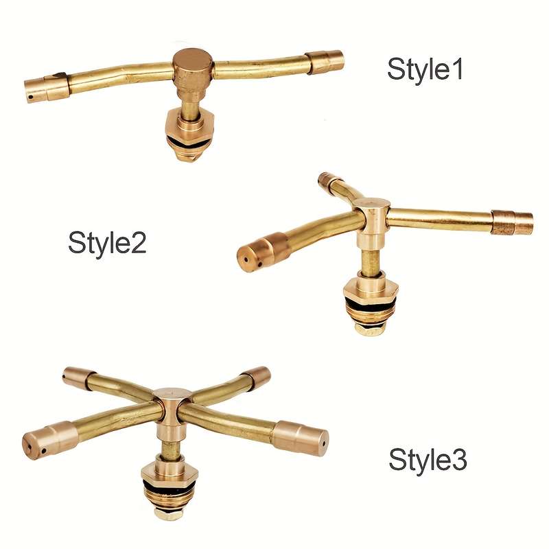 1Pc 3 Arms Whirling Sprinkler Automatic Rotary Brass Sprayer