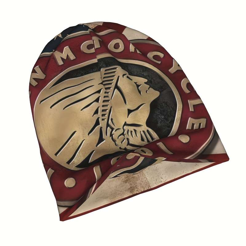 1pc Indian Motorcycle Beanie Hat Soft Thin Bonnet Hats For Men And Women Ideal Choice For Sport