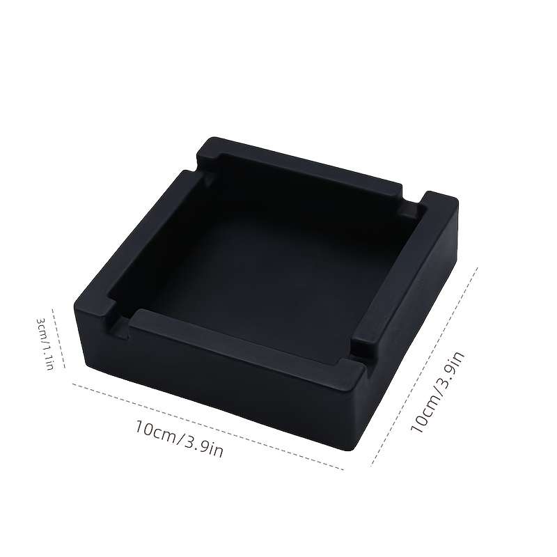 1pc Home Relaxation Modern Square Silicone Ashtray Sleek DIY Home Decor No Power Needed Black