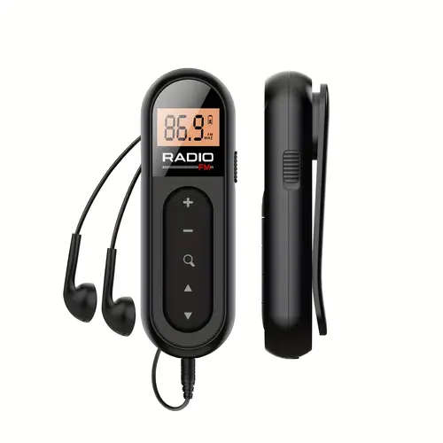 1Pc Portable Fm Radio With Clip Rechargeable Mini Size Suitable For Meetings Tours Horse Racing And