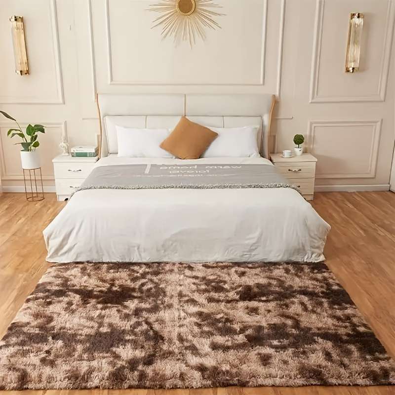 1Pc 80x120cm EmbroideRed Coffee Color Floor Mat
