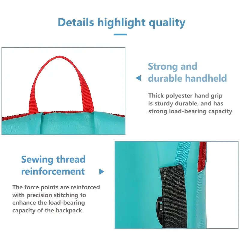 1pc Lightweight Teal Outdoor Backpack Sporty Comfortable Fashion Travel Mini Pack with Zip Closure