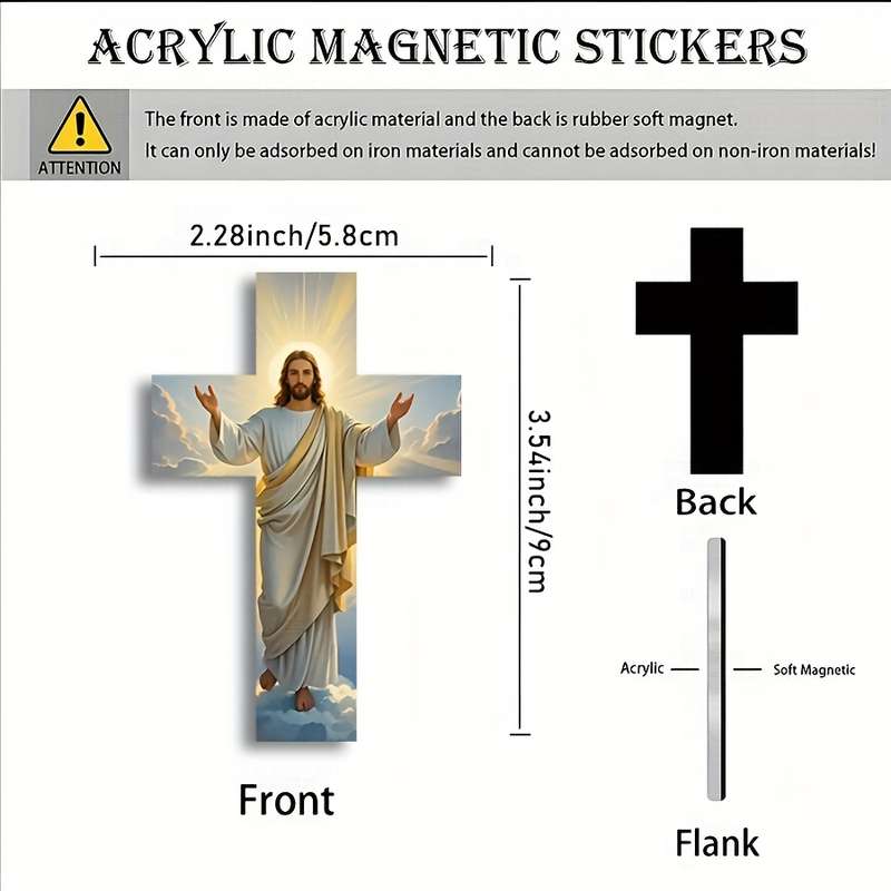 2pcs Cross Jesus Jesus Christian Themed Stickers