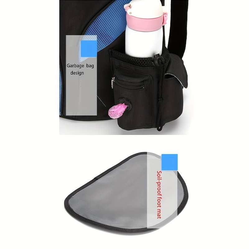 1pc Black With Bluesize S Pet Bag