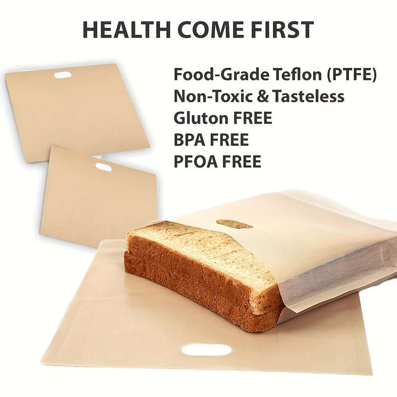 4pcs 6.3x6.5in 16x16.5cm Non-Stick Reusable Toaster Bags Create Grilled Cheese Sandwiches In