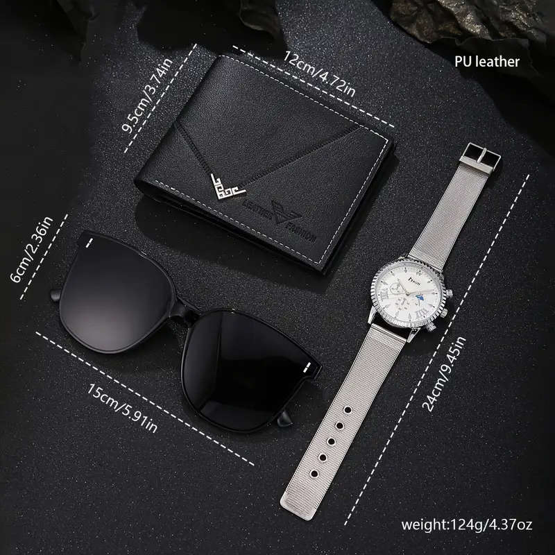 3pcs Fashionable Travel Party Business Negotiation Must-Have Men's Fashion Glasses