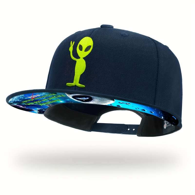 1pc Tilgomedal Alien Skull Snapback Baseball Cap Adjustable Breathable Cotton Blend Hat for