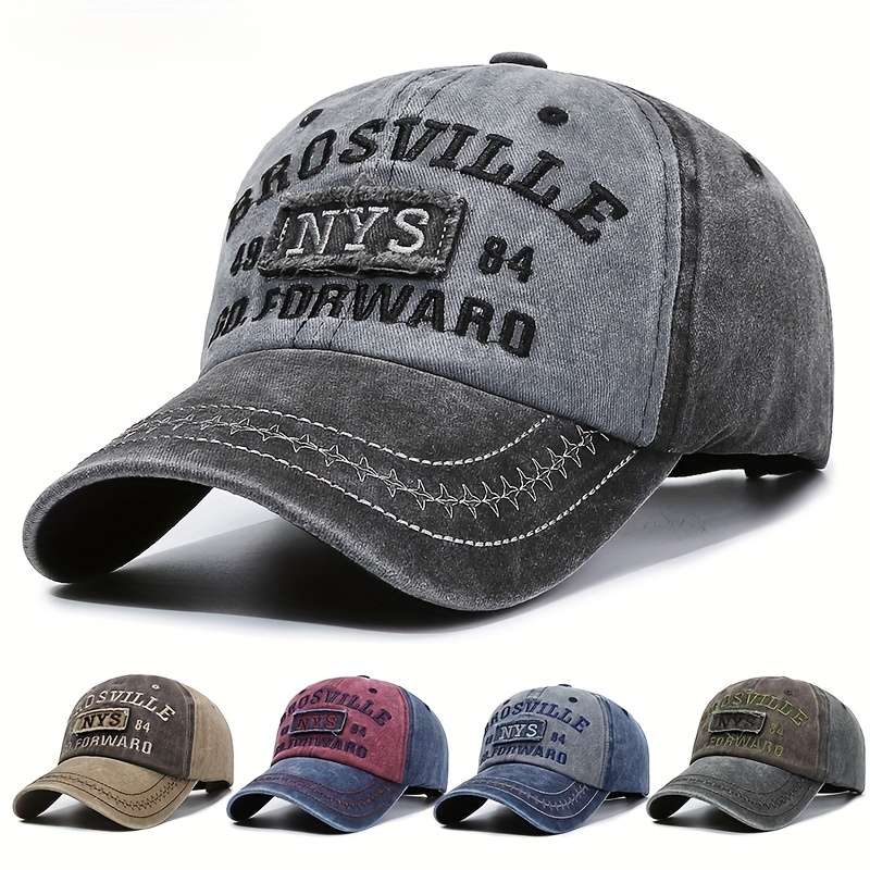 1pc Vintage Washed Baseball Cap with Adjustable Strap Distressed Fade-Resistant Outdoor Dad Hat